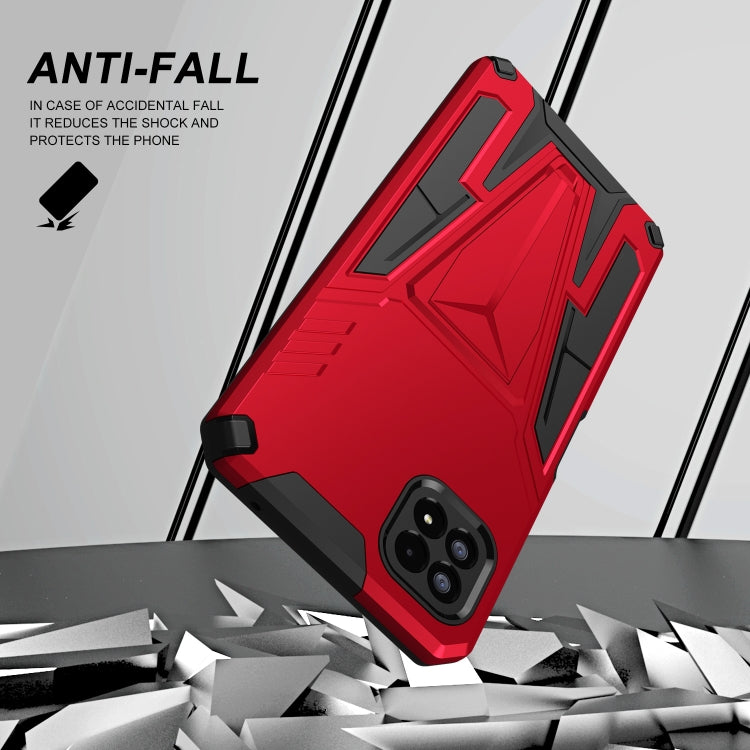 For Samsung Galaxy A22 5G Super V Armor PC + TPU Shockproof Case with Invisible Holder