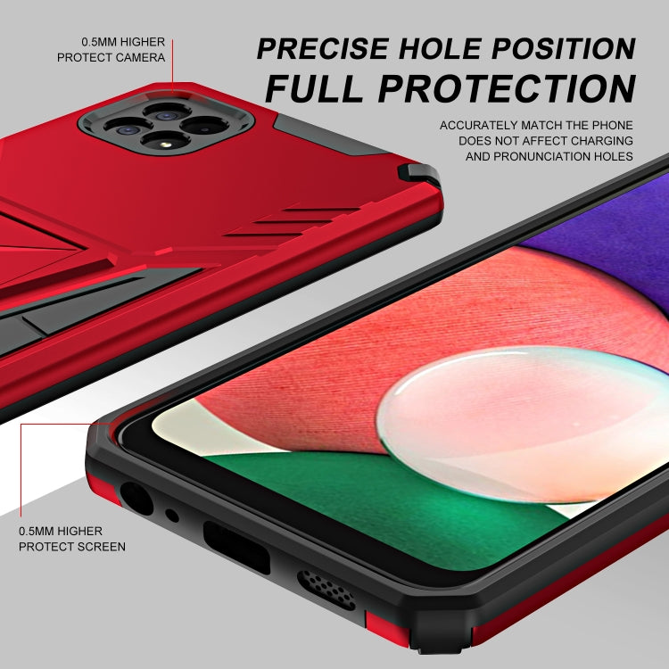 For Samsung Galaxy A22 5G Super V Armor PC + TPU Shockproof Case with Invisible Holder