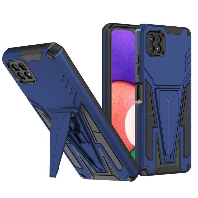 For Samsung Galaxy A22 5G Super V Armor PC + TPU Shockproof Case with Invisible Holder