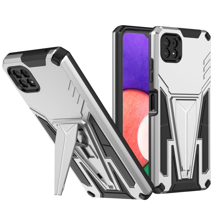 For Samsung Galaxy A22 5G Super V Armor PC + TPU Shockproof Case with Invisible Holder