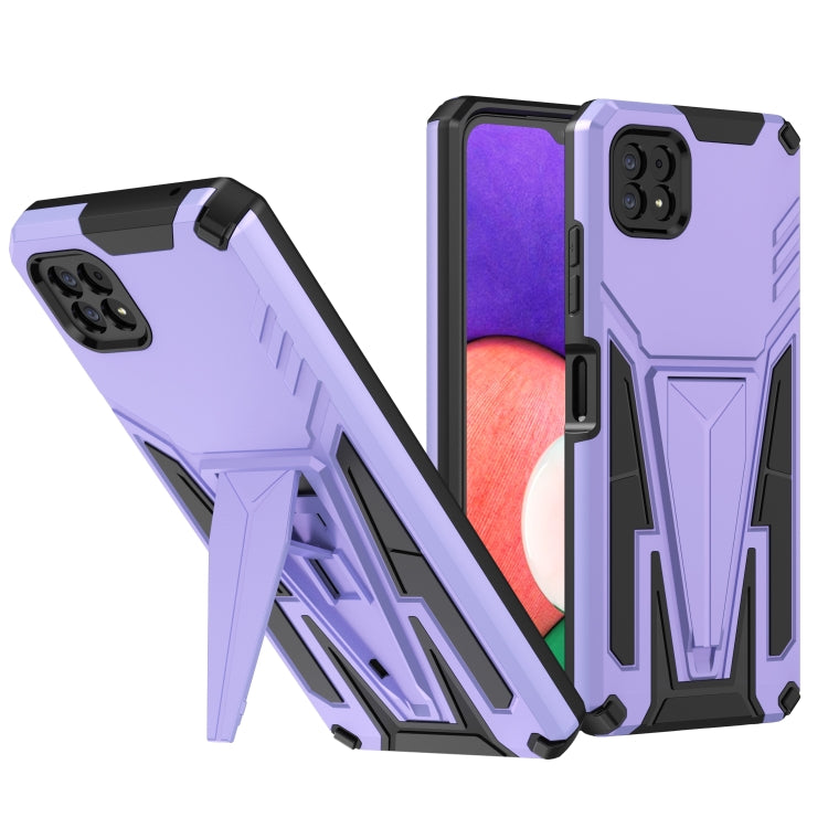 For Samsung Galaxy A22 5G Super V Armor PC + TPU Shockproof Case with Invisible Holder