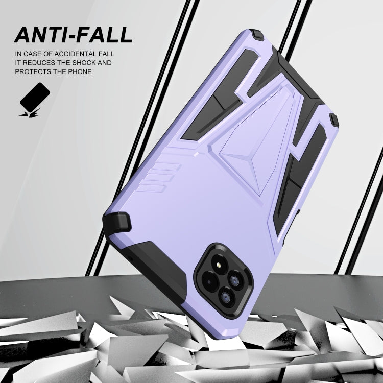 For Samsung Galaxy A22 5G Super V Armor PC + TPU Shockproof Case with Invisible Holder