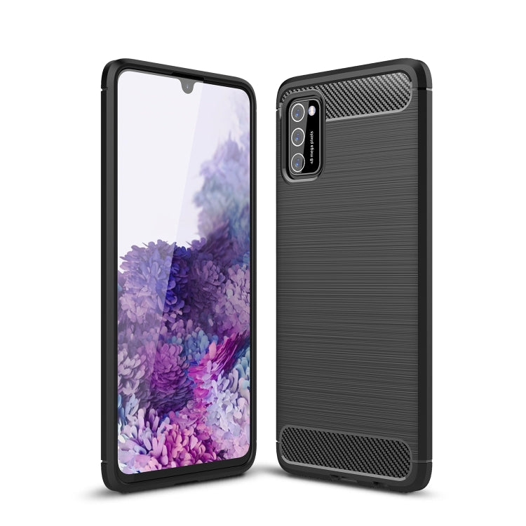 For Samsung Galaxy A03s 166mm Brushed Texture Carbon Fiber TPU Case