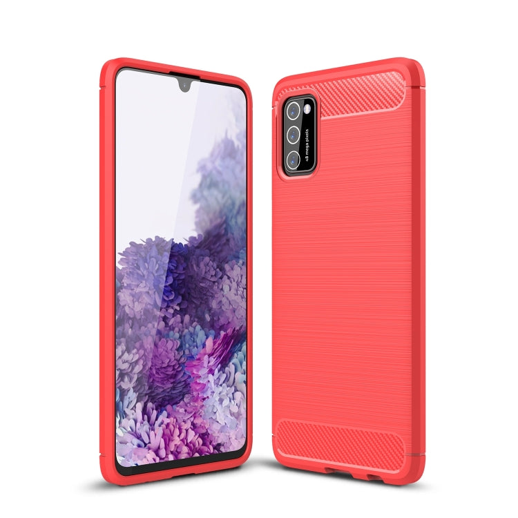 For Samsung Galaxy A03s 166mm Brushed Texture Carbon Fiber TPU Case
