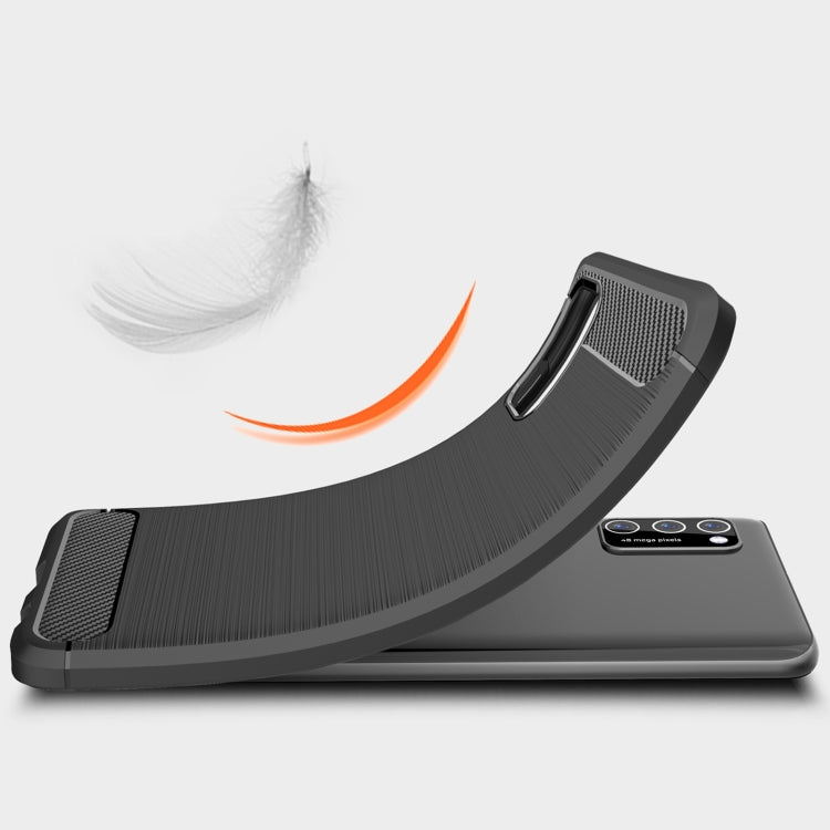 For Samsung Galaxy A03s 166mm Brushed Texture Carbon Fiber TPU Case