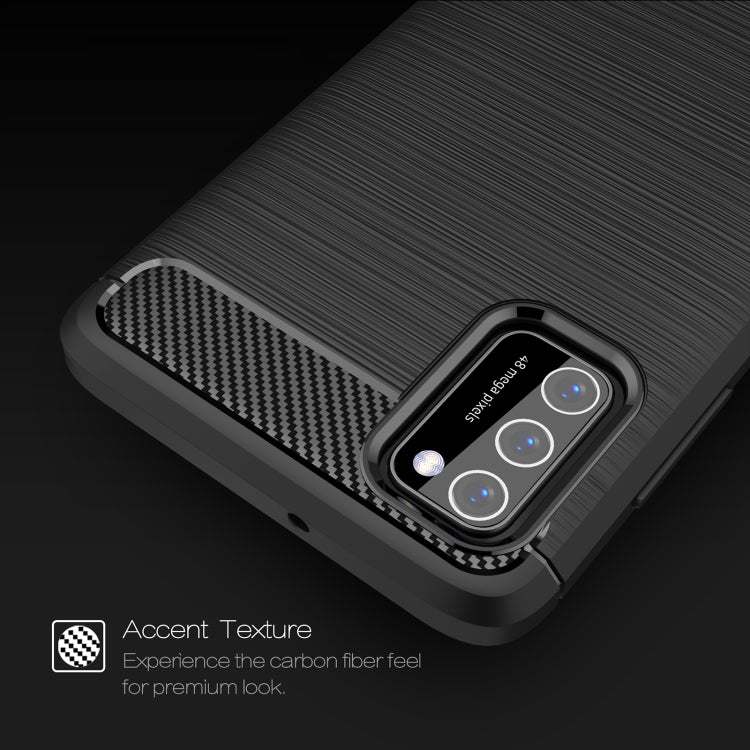 For Samsung Galaxy A03s 166mm Brushed Texture Carbon Fiber TPU Case