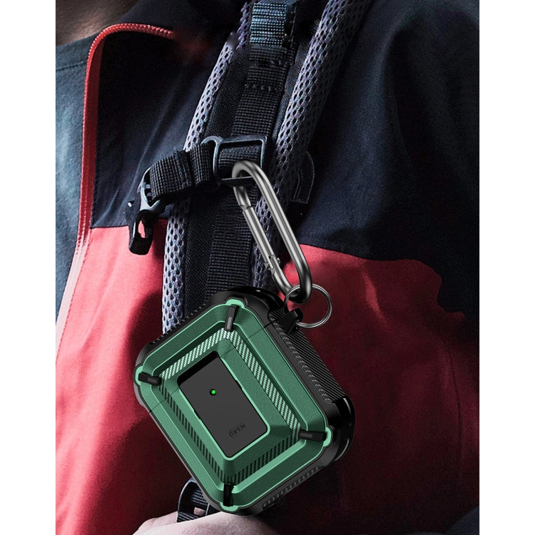 Diamond Texture Earphone Protective Case with Switch & Hook For AirPods 1 / 2