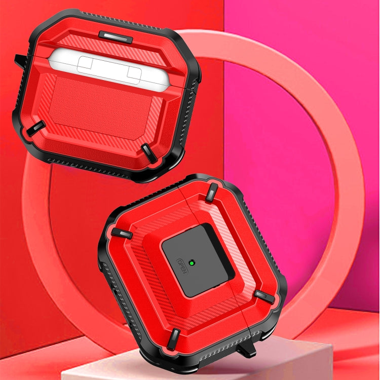 Diamond Texture Earphone Protective Case with Switch & Hook For AirPods 3