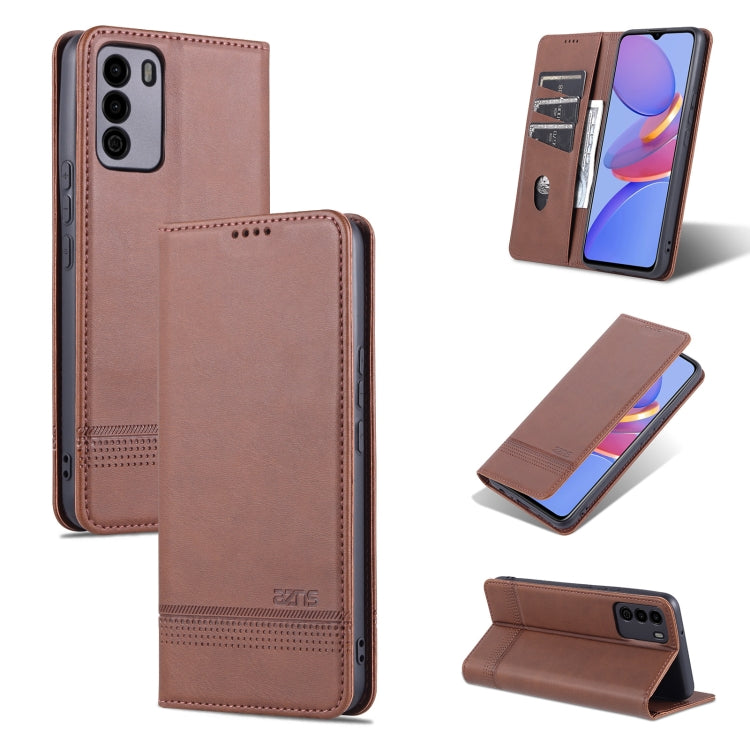 For U-MAGIC 30e AZNS Magnetic Calf Texture Horizontal Flip Leather Case with Card Slots & Holder & Wallet