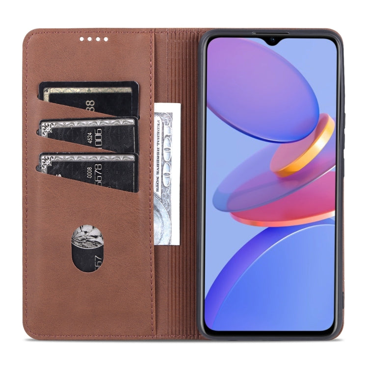 For U-MAGIC 30e AZNS Magnetic Calf Texture Horizontal Flip Leather Case with Card Slots & Holder & Wallet