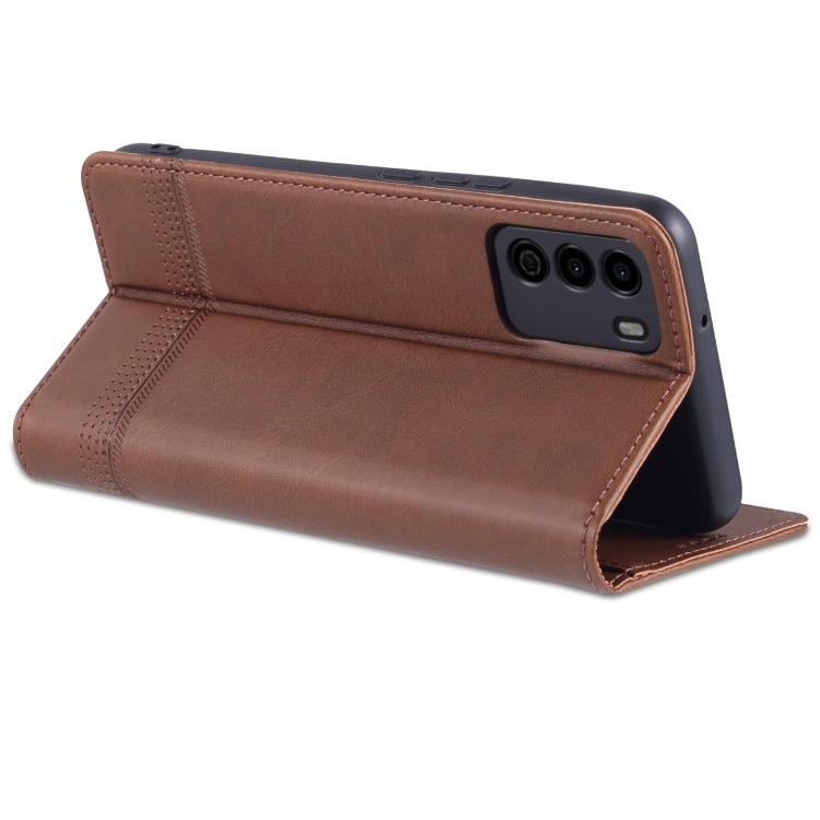 For U-MAGIC 30e AZNS Magnetic Calf Texture Horizontal Flip Leather Case with Card Slots & Holder & Wallet