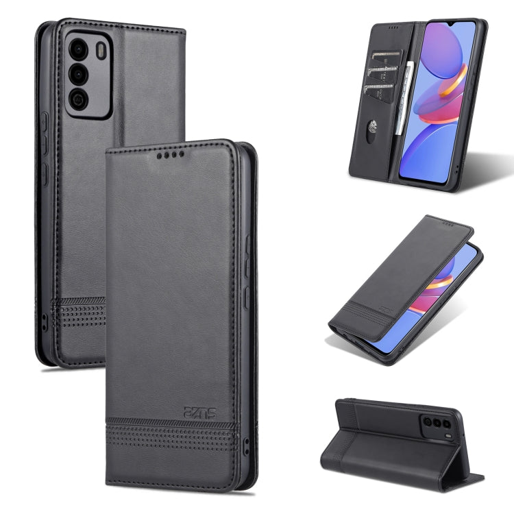 For U-MAGIC 30e AZNS Magnetic Calf Texture Horizontal Flip Leather Case with Card Slots & Holder & Wallet