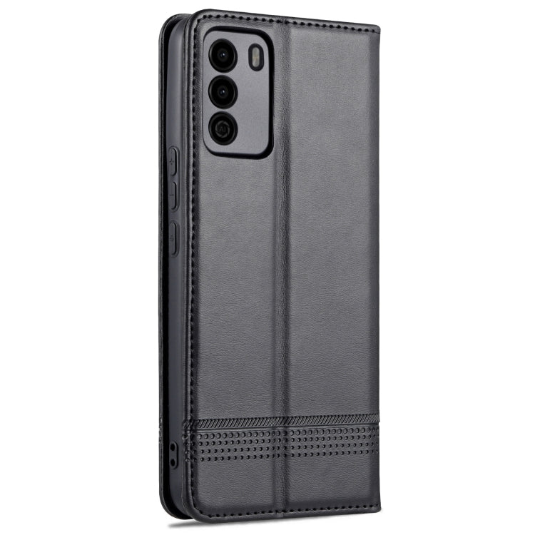 For U-MAGIC 30e AZNS Magnetic Calf Texture Horizontal Flip Leather Case with Card Slots & Holder & Wallet