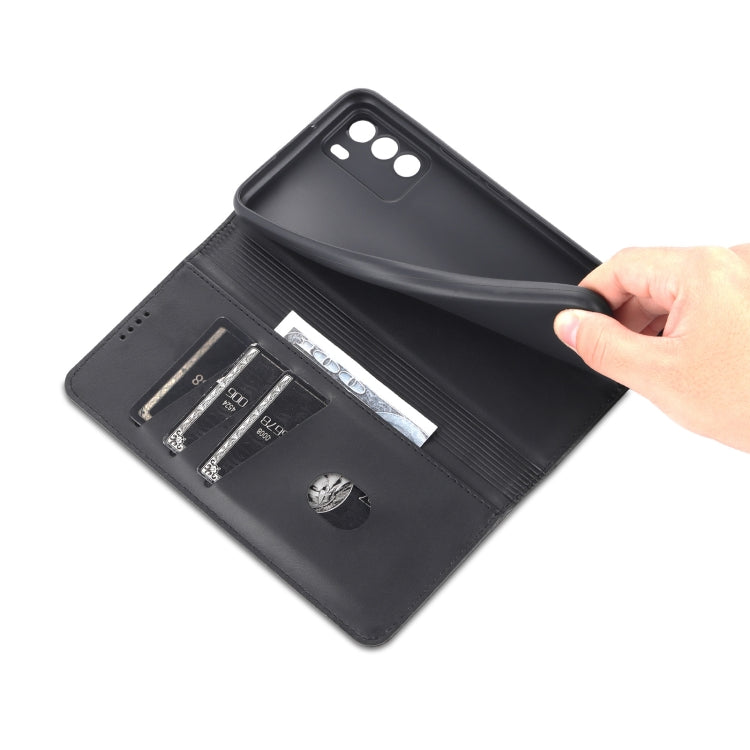 For U-MAGIC 30e AZNS Magnetic Calf Texture Horizontal Flip Leather Case with Card Slots & Holder & Wallet