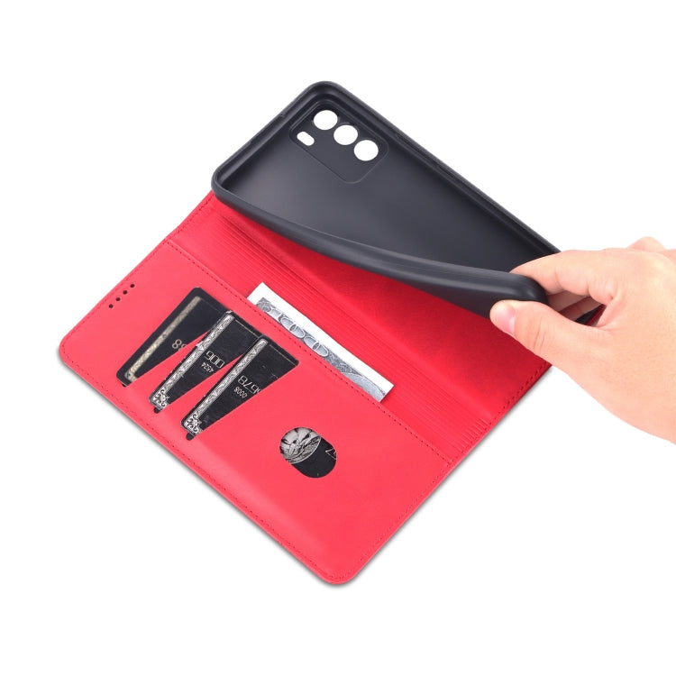 For U-MAGIC 30e AZNS Magnetic Calf Texture Horizontal Flip Leather Case with Card Slots & Holder & Wallet