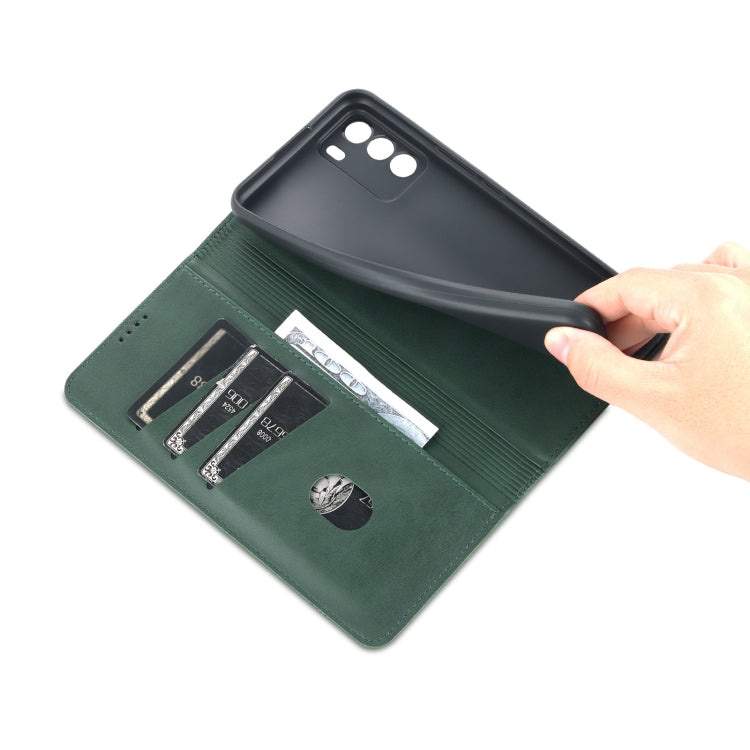 For U-MAGIC 30e AZNS Magnetic Calf Texture Horizontal Flip Leather Case with Card Slots & Holder & Wallet