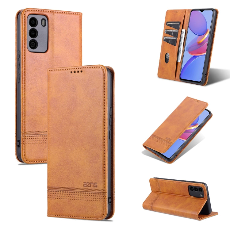 For U-MAGIC 30e AZNS Magnetic Calf Texture Horizontal Flip Leather Case with Card Slots & Holder & Wallet