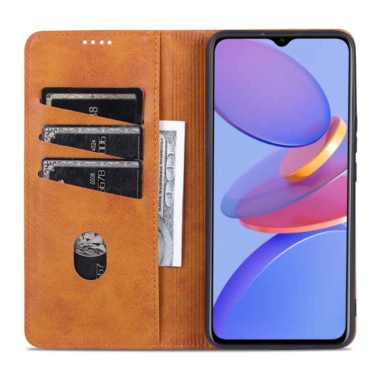 For U-MAGIC 30e AZNS Magnetic Calf Texture Horizontal Flip Leather Case with Card Slots & Holder & Wallet