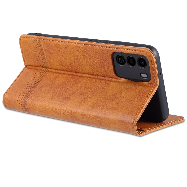 For U-MAGIC 30e AZNS Magnetic Calf Texture Horizontal Flip Leather Case with Card Slots & Holder & Wallet