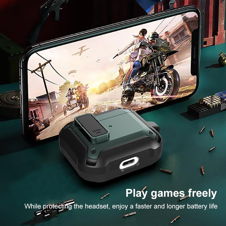 Wireless Earphones Shockproof Bumblebee Silicone Protective Case with Switch & Hook For AirPods 3