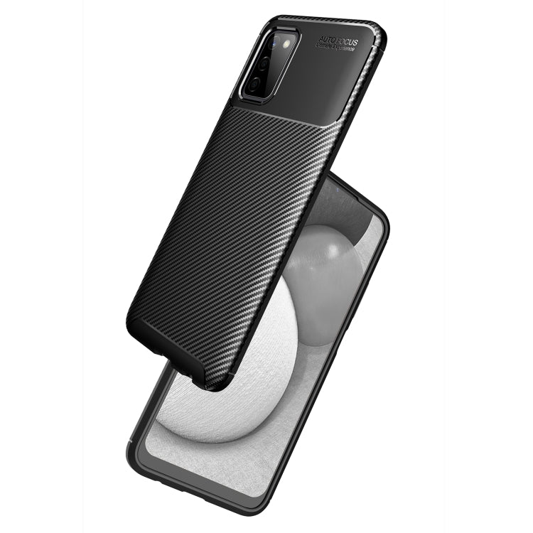 For Samsung Galaxy A03s 166mm Carbon Fiber Texture Shockproof TPU Case