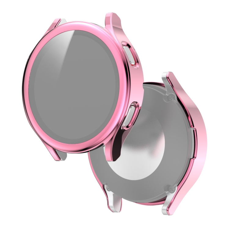 For Samsung Galaxy Watch4 40mm Electroplated PC + Tempered Glass Film Integrated Protective Case