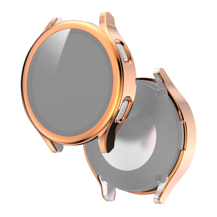 For Samsung Galaxy Watch4 40mm Electroplated PC + Tempered Glass Film Integrated Protective Case