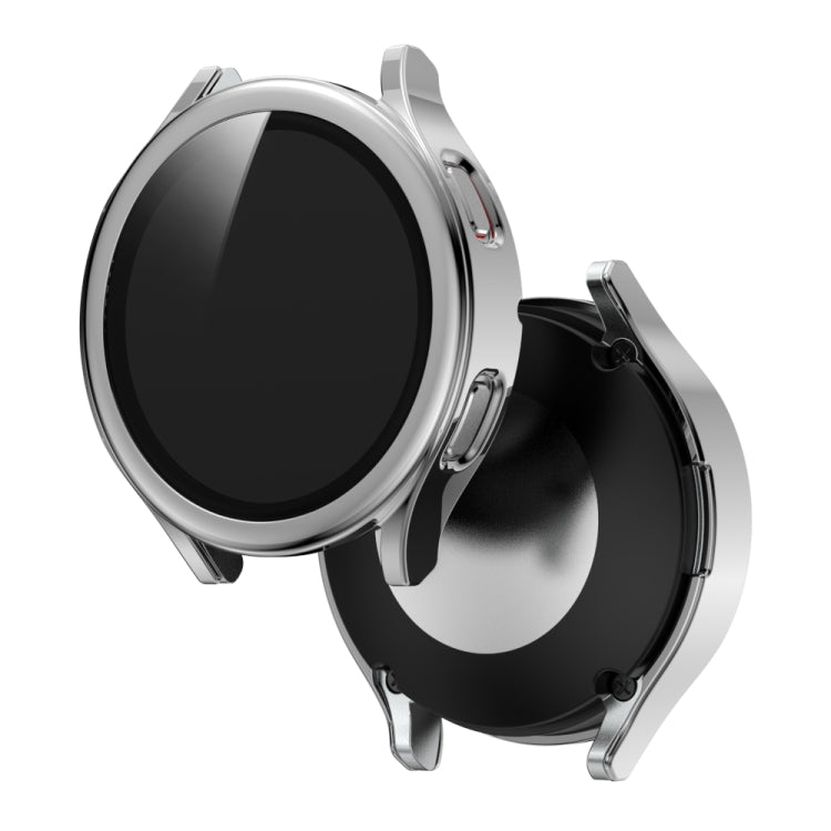 For Samsung Galaxy Watch4 44mm Electroplated PC + Tempered Glass Film Integrated Protective Case