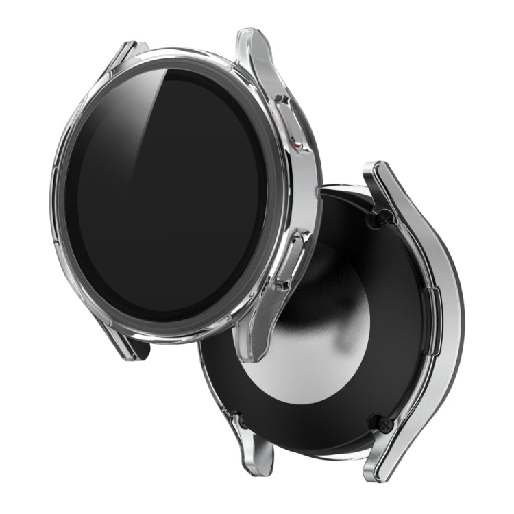 For Samsung Galaxy Watch4 44mm Electroplated PC + Tempered Glass Film Integrated Protective Case