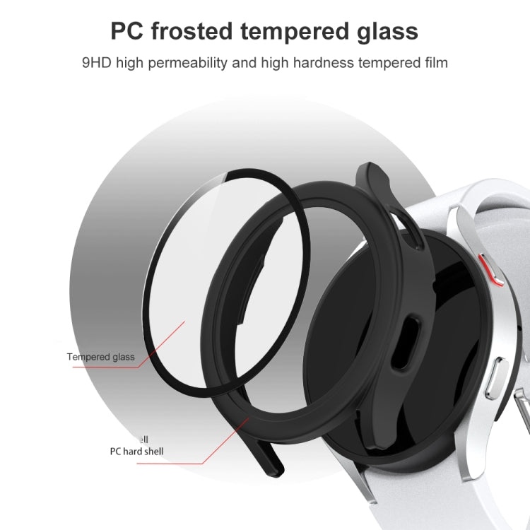 For Samsung Galaxy Watch4 40mm Frosted PC + Tempered Glass Film Integrated Protective Case