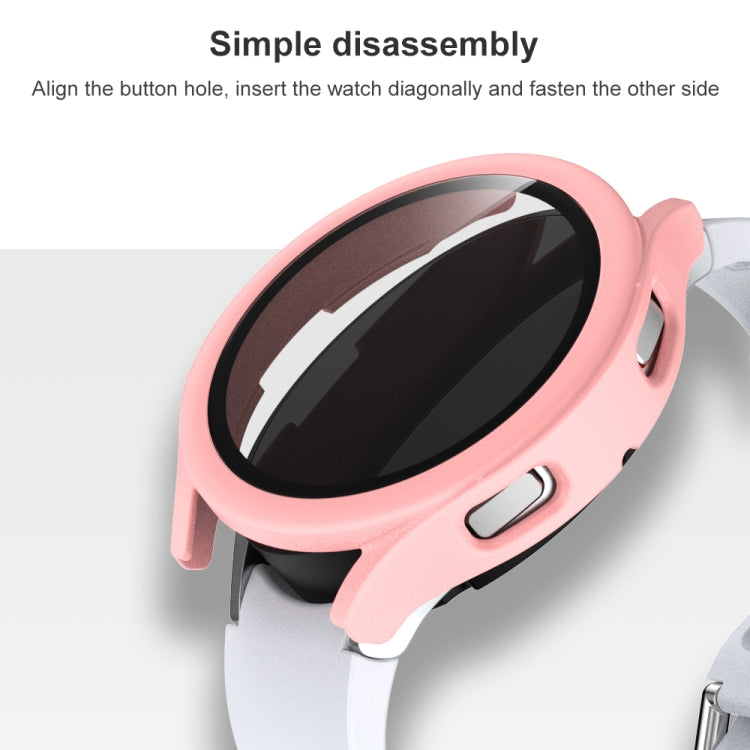 For Samsung Galaxy Watch4 40mm Frosted PC + Tempered Glass Film Integrated Protective Case