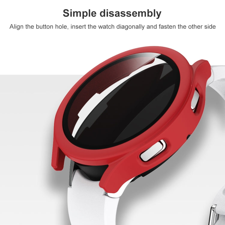 For Samsung Galaxy Watch4 40mm Frosted PC + Tempered Glass Film Integrated Protective Case