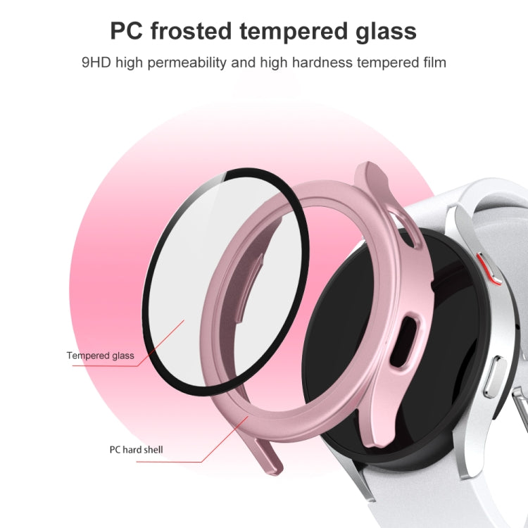 For Samsung Galaxy Watch4 40mm Frosted PC + Tempered Glass Film Integrated Protective Case