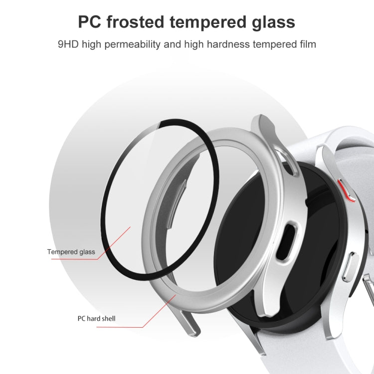 For Samsung Galaxy Watch4 40mm Frosted PC + Tempered Glass Film Integrated Protective Case