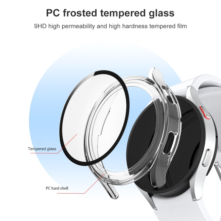 For Samsung Galaxy Watch4 40mm Frosted PC + Tempered Glass Film Integrated Protective Case