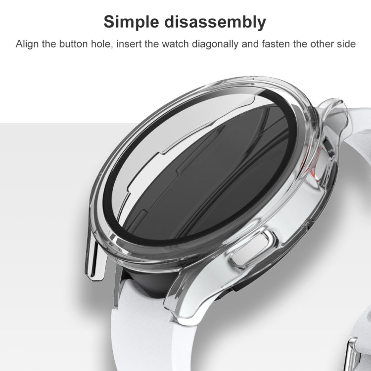For Samsung Galaxy Watch4 40mm Frosted PC + Tempered Glass Film Integrated Protective Case