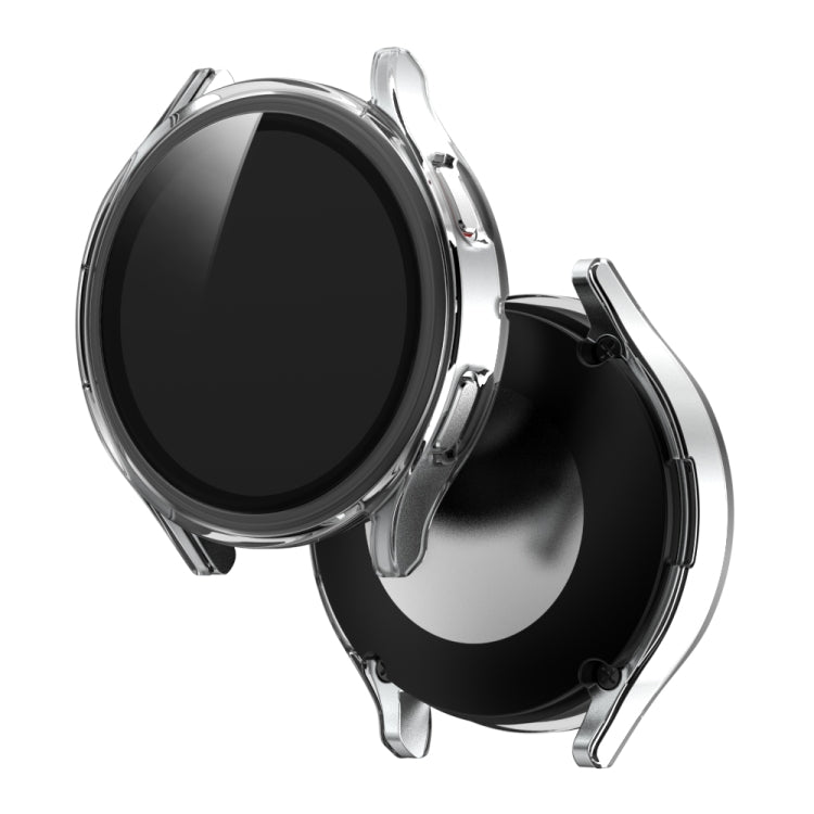For Samsung Galaxy Watch4 44mm Frosted PC + Tempered Glass Film Integrated Protective Case