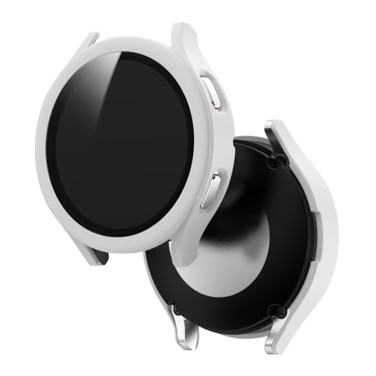 For Samsung Galaxy Watch4 44mm Frosted PC + Tempered Glass Film Integrated Protective Case