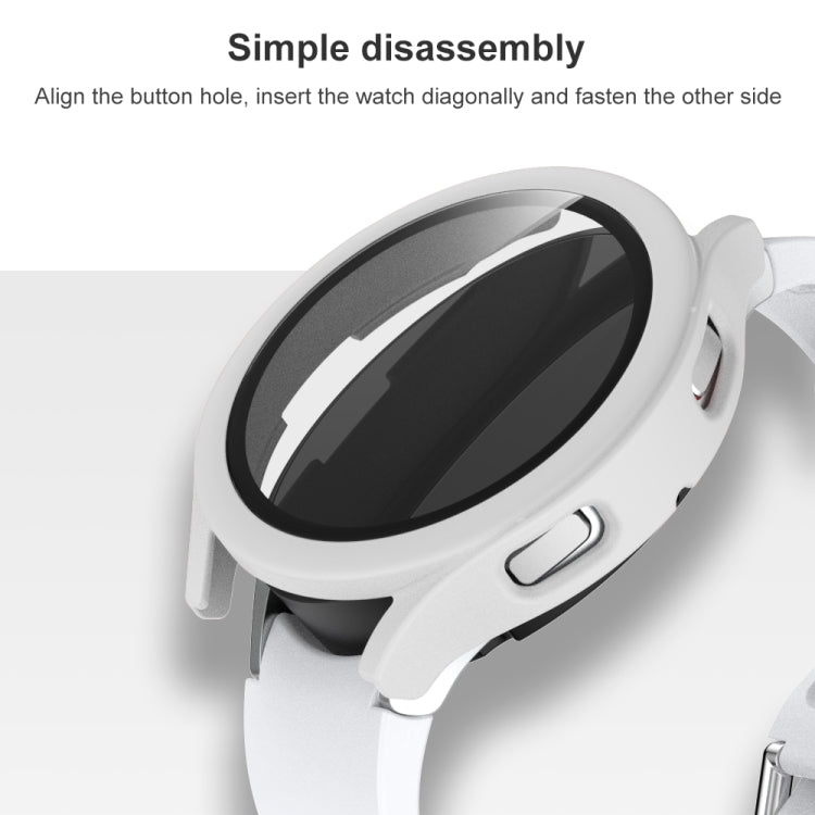 For Samsung Galaxy Watch4 44mm Frosted PC + Tempered Glass Film Integrated Protective Case