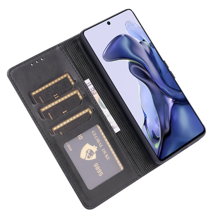 For Xiaomi Mi 11T Embossed Happy Cat Pattern Horizontal Flip Leather Case with Holder & Card Slots & Wallet