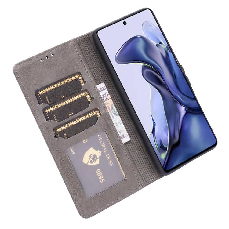 For Xiaomi Mi 11T Embossed Happy Cat Pattern Horizontal Flip Leather Case with Holder & Card Slots & Wallet