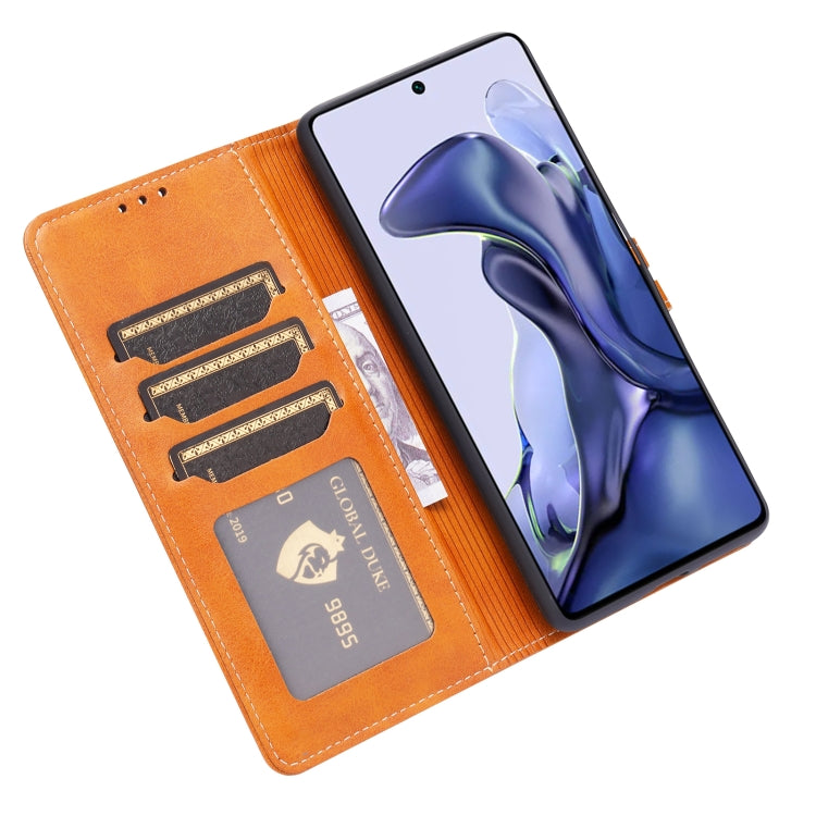 For Xiaomi Mi 11T Embossed Happy Cat Pattern Horizontal Flip Leather Case with Holder & Card Slots & Wallet