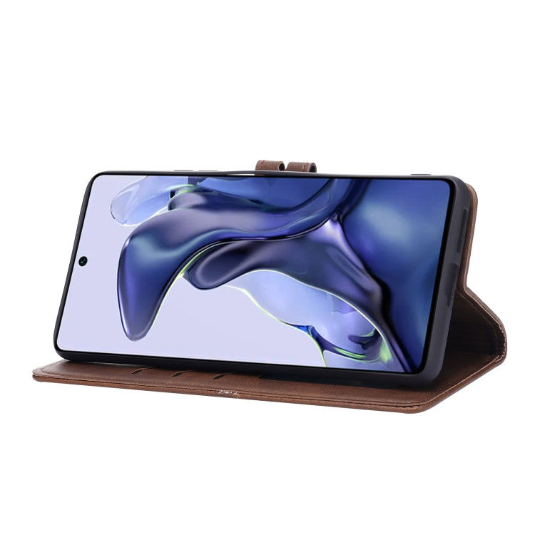 For Xiaomi Mi 11T Embossed Happy Cat Pattern Horizontal Flip Leather Case with Holder & Card Slots & Wallet