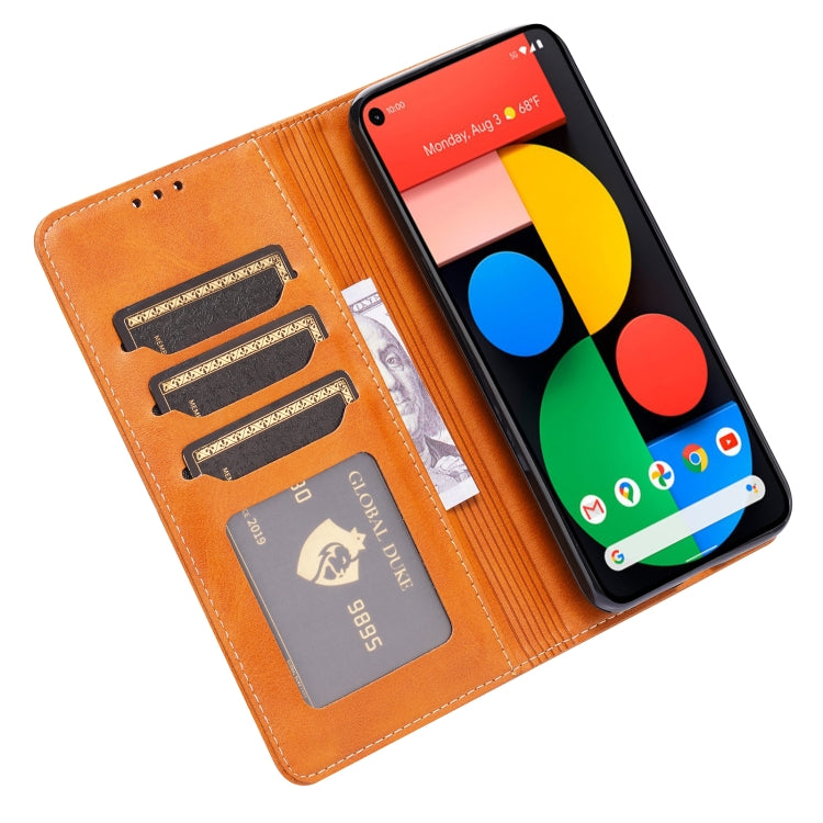 For Google Pixel 5a 5G Embossed Happy Cat Pattern Horizontal Flip Leather Case with Holder & Card Slots & Wallet