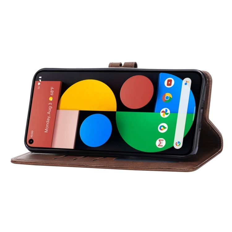 For Google Pixel 5a 5G Embossed Happy Cat Pattern Horizontal Flip Leather Case with Holder & Card Slots & Wallet