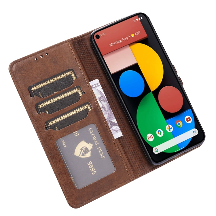 For Google Pixel 5a 5G Embossed Happy Cat Pattern Horizontal Flip Leather Case with Holder & Card Slots & Wallet