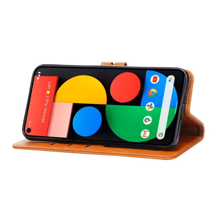 For Google Pixel 5 XL Embossed Happy Cat Pattern Horizontal Flip Leather Case with Holder & Card Slots & Wallet