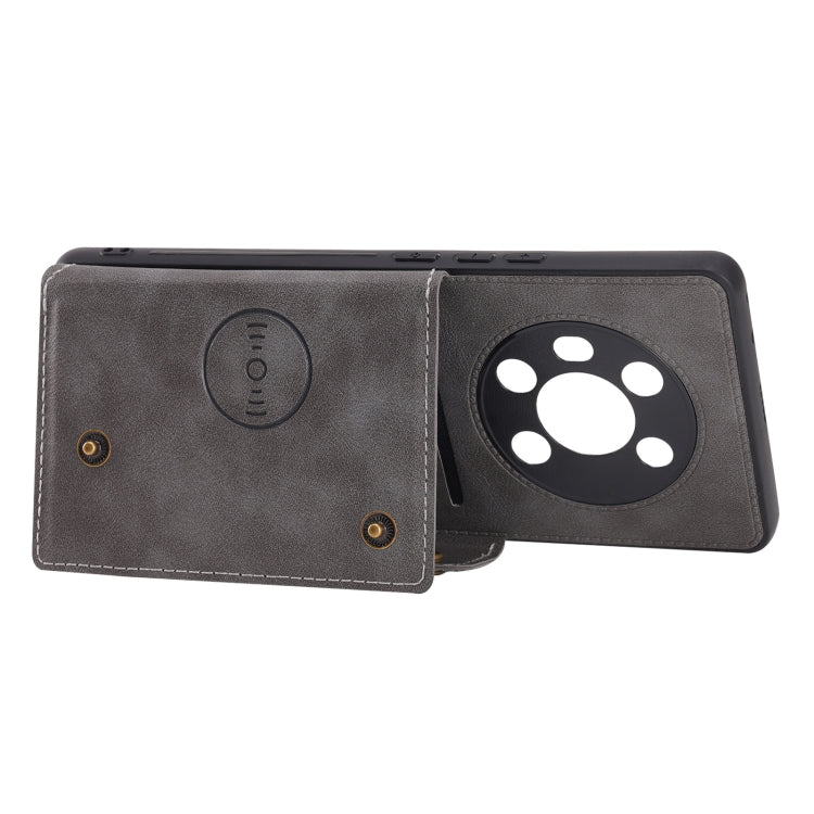 For Honor Magic3 Double Buckle PU + TPU Shockproof Magnetic Case with Card Slots & Holder