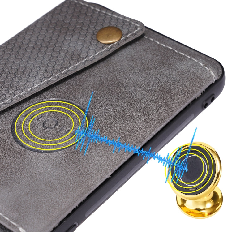 For Honor Magic3 Double Buckle PU + TPU Shockproof Magnetic Case with Card Slots & Holder