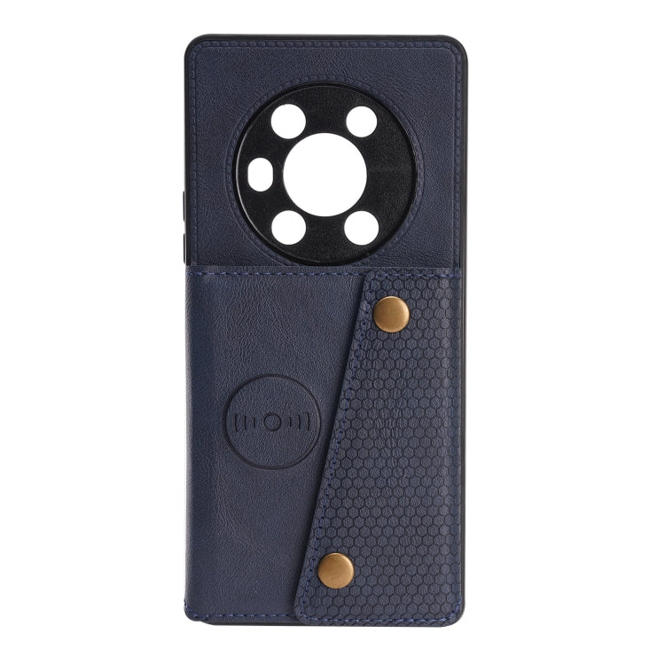 For Honor Magic3 Double Buckle PU + TPU Shockproof Magnetic Case with Card Slots & Holder